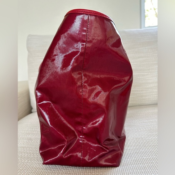 Red TOD’s PVC and leather tote - Picture 3 of 10